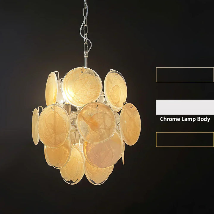 Gold Disc Glass Chandelier
