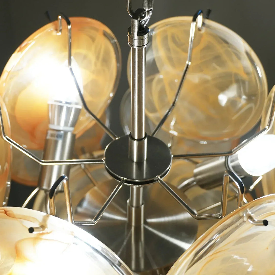 Gold Disc Glass Chandelier