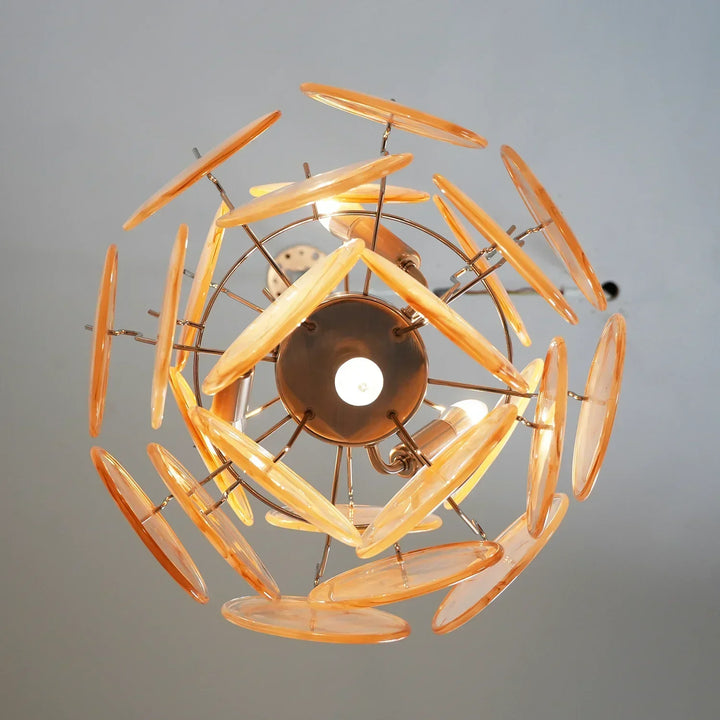 Gold Disc Glass Chandelier