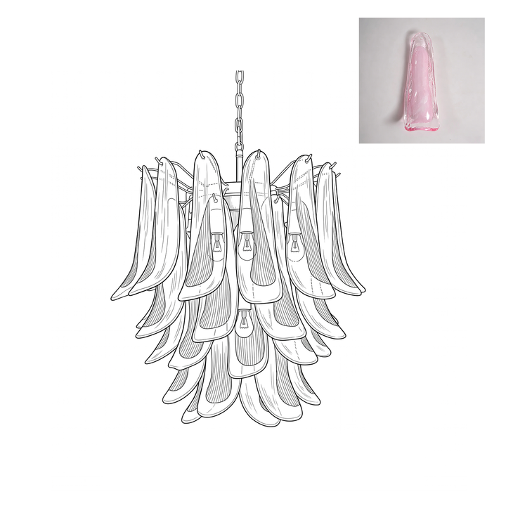 Vintage Murano Petal Chandelier