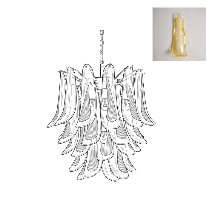Vintage Murano Petal Chandelier