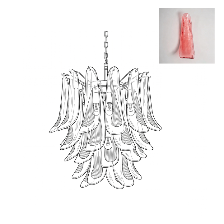 Vintage Murano Petal Chandelier