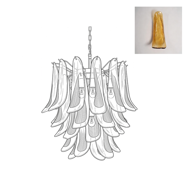 Vintage Murano Petal Chandelier