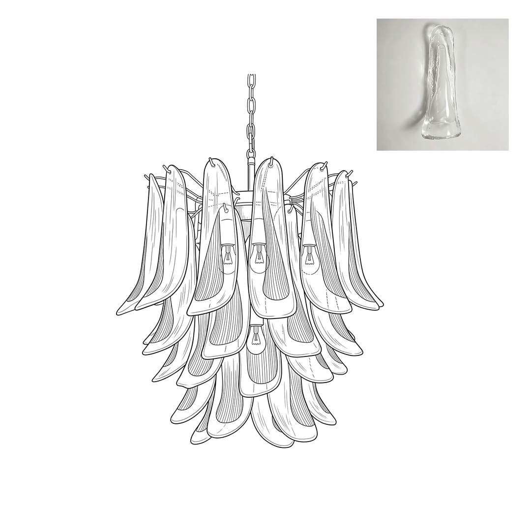 Vintage Murano Petal Chandelier