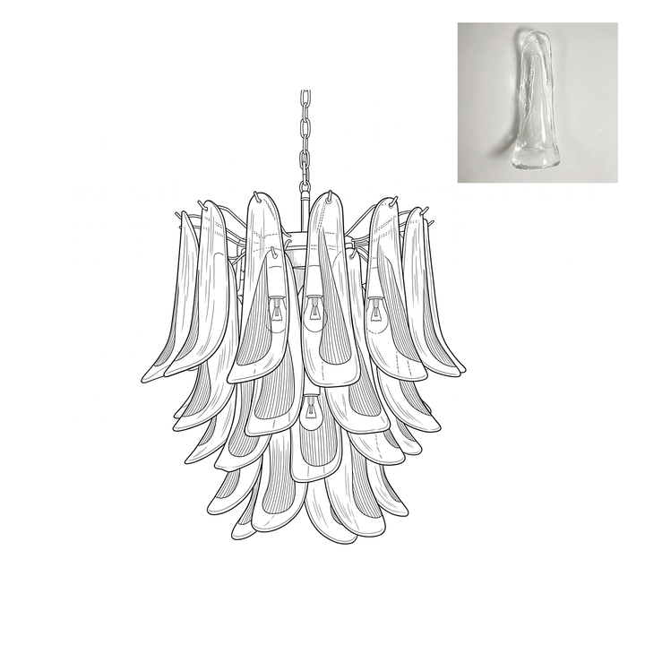 Vintage Murano Petal Chandelier