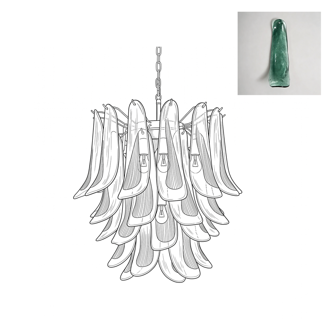 Vintage Murano Petal Chandelier