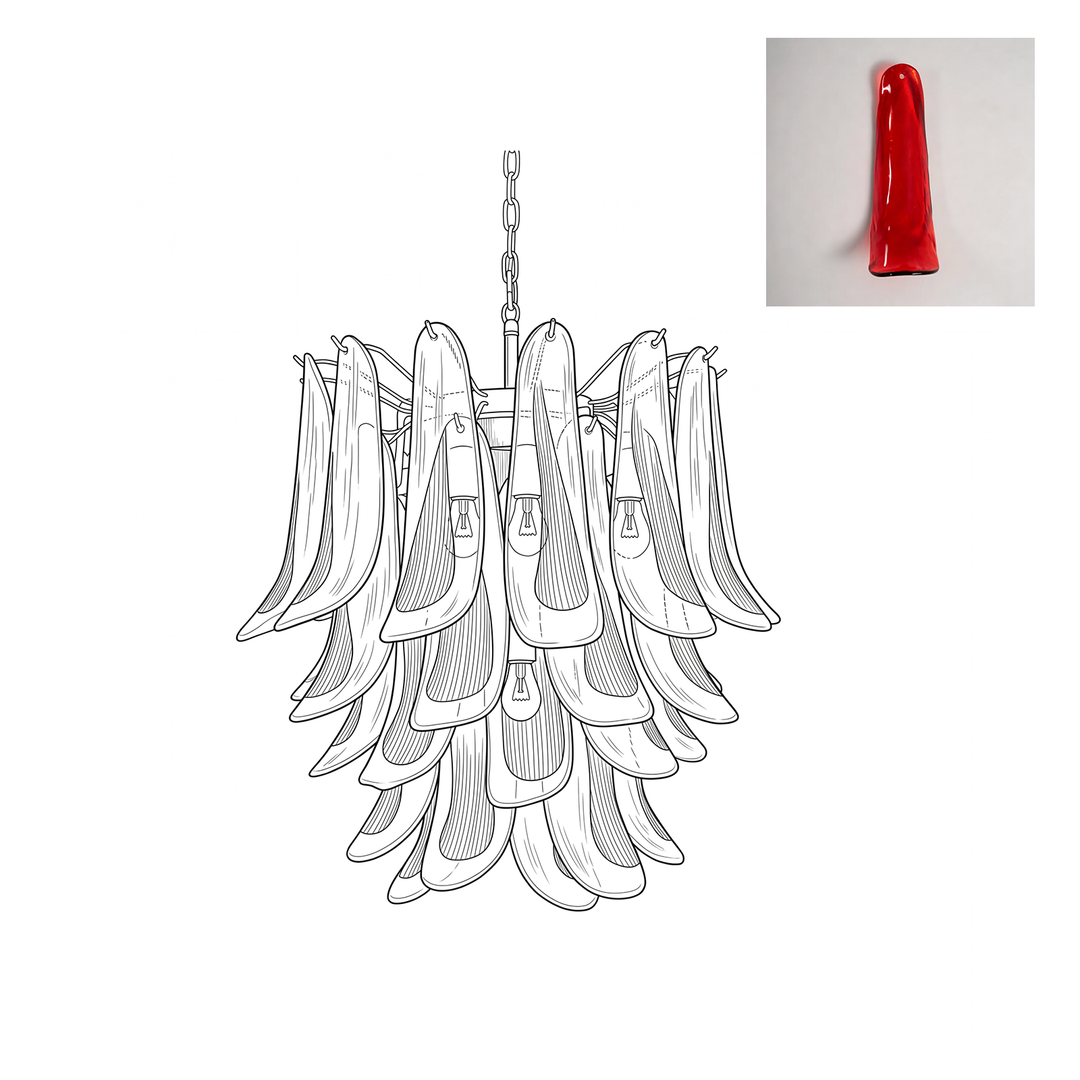 Vintage Murano Petal Chandelier