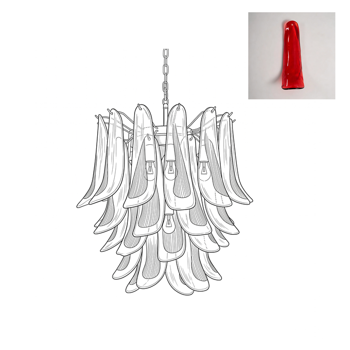 Vintage Murano Petal Chandelier