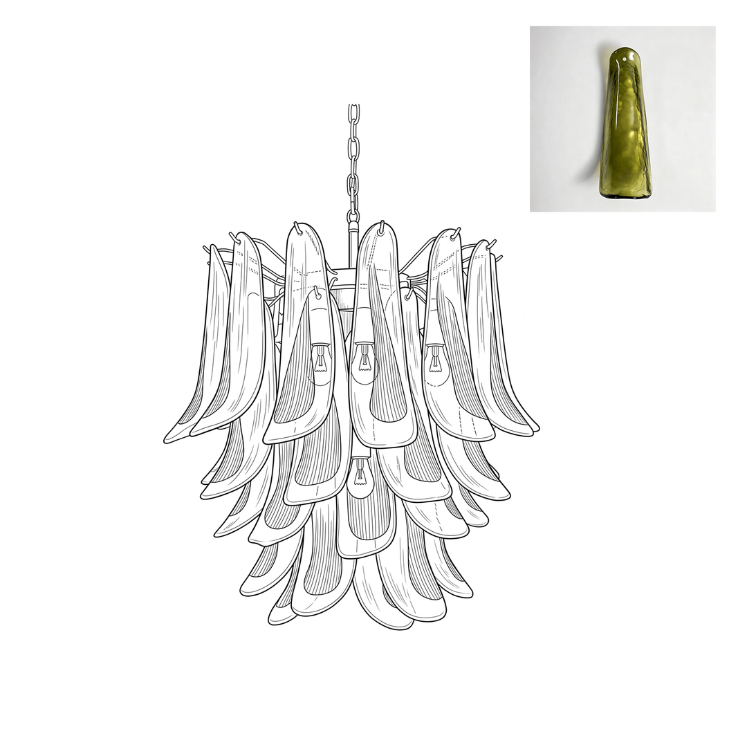 Vintage Murano Petal Chandelier