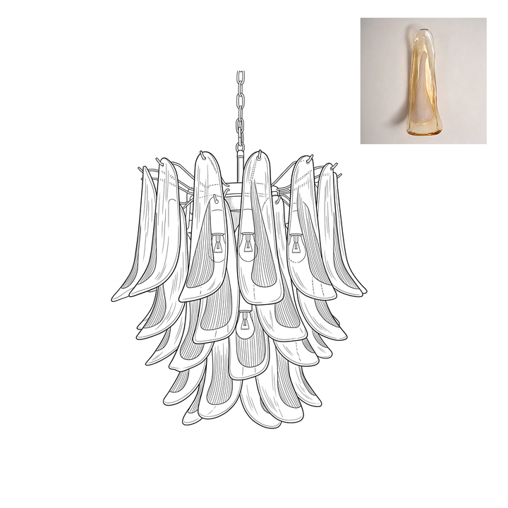 Vintage Murano Petal Chandelier