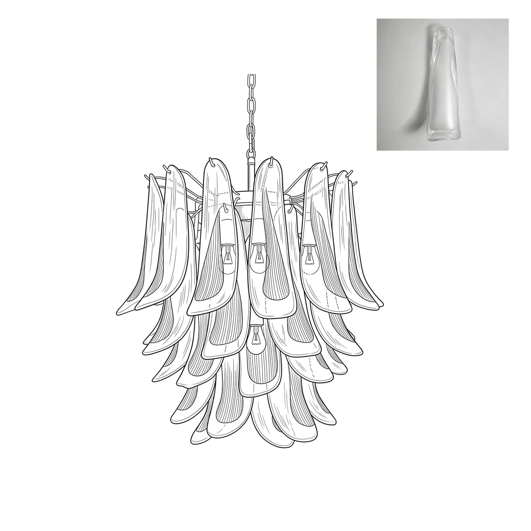 Vintage Murano Petal Chandelier