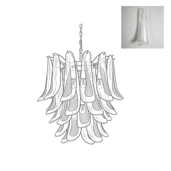 Vintage Murano Petal Chandelier