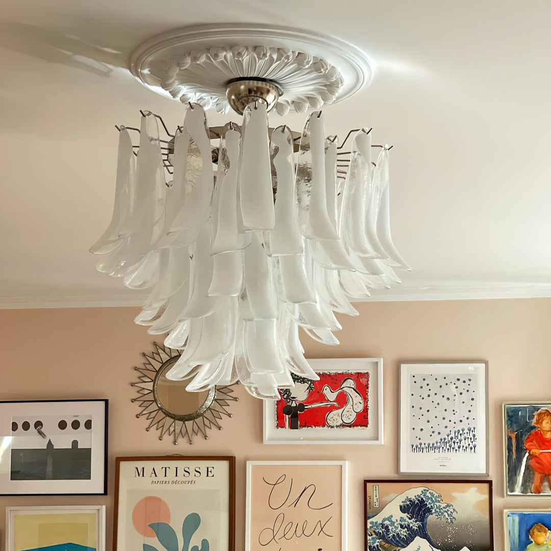 Vintage Murano Petal Glass Ceiling Light