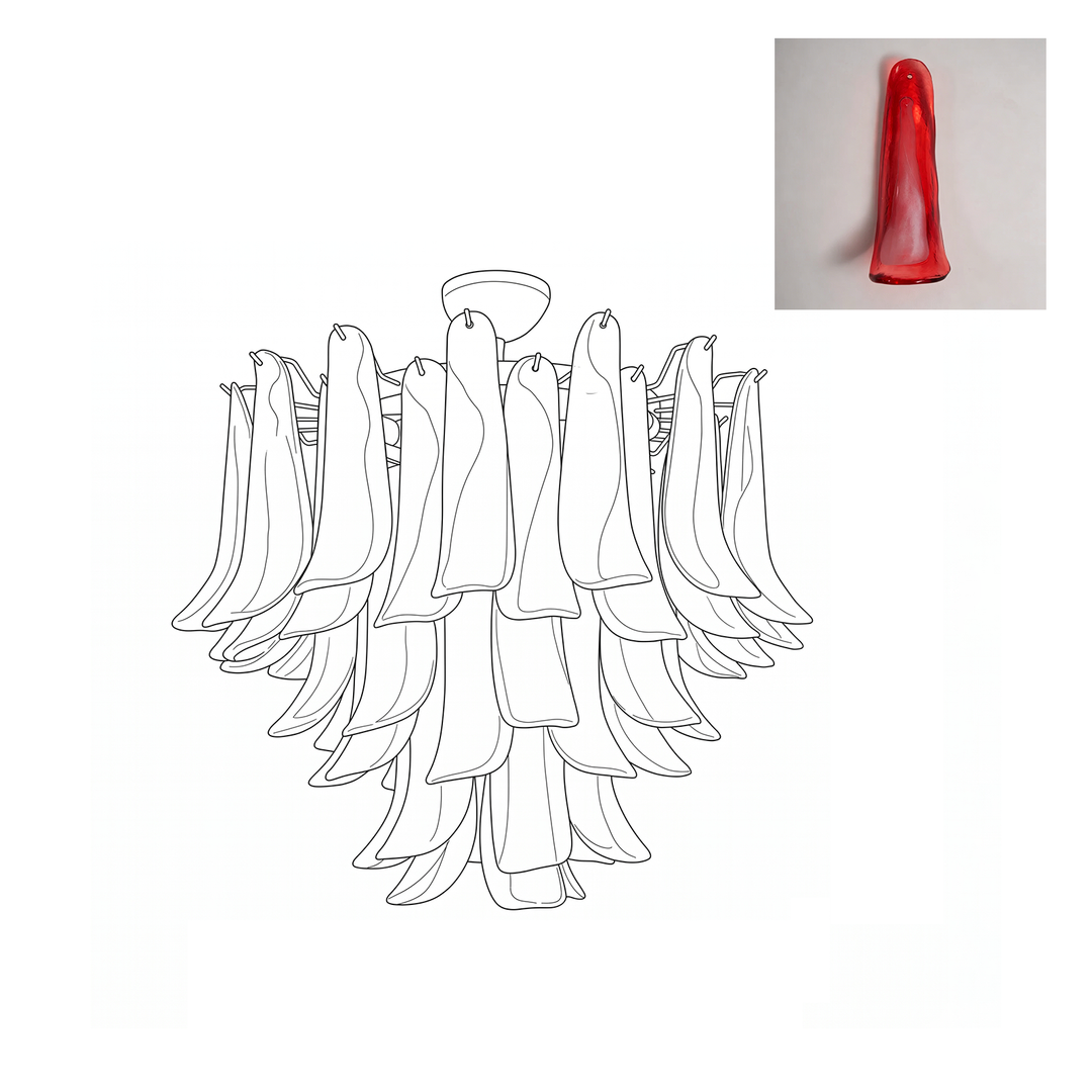 Vintage Murano Petal Glass Ceiling Light