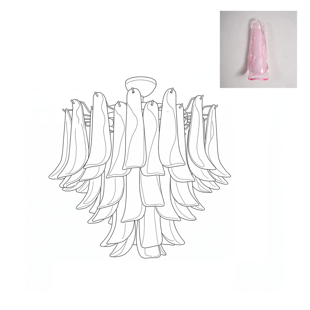 Vintage Murano Petal Glass Ceiling Light