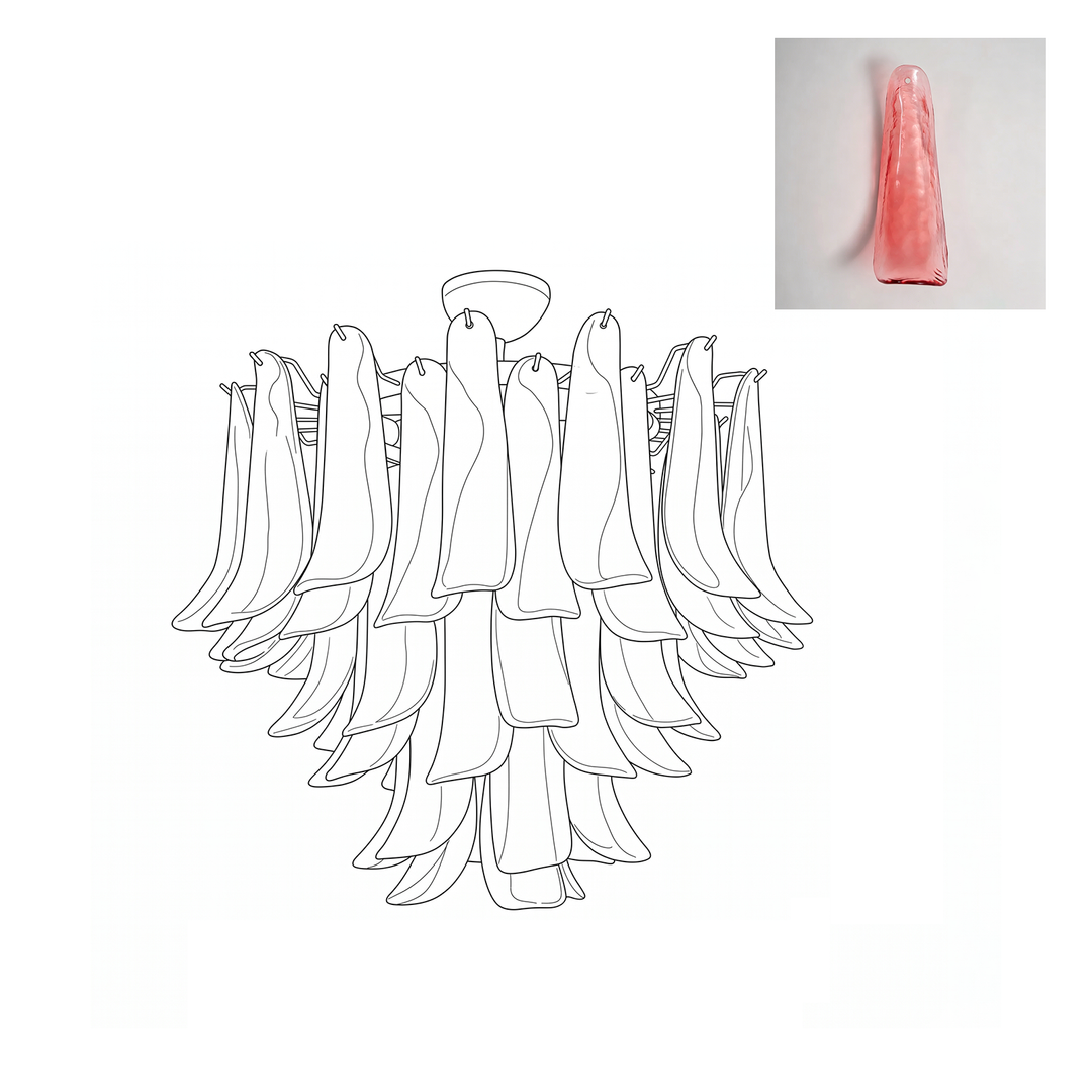 Vintage Murano Petal Glass Ceiling Light