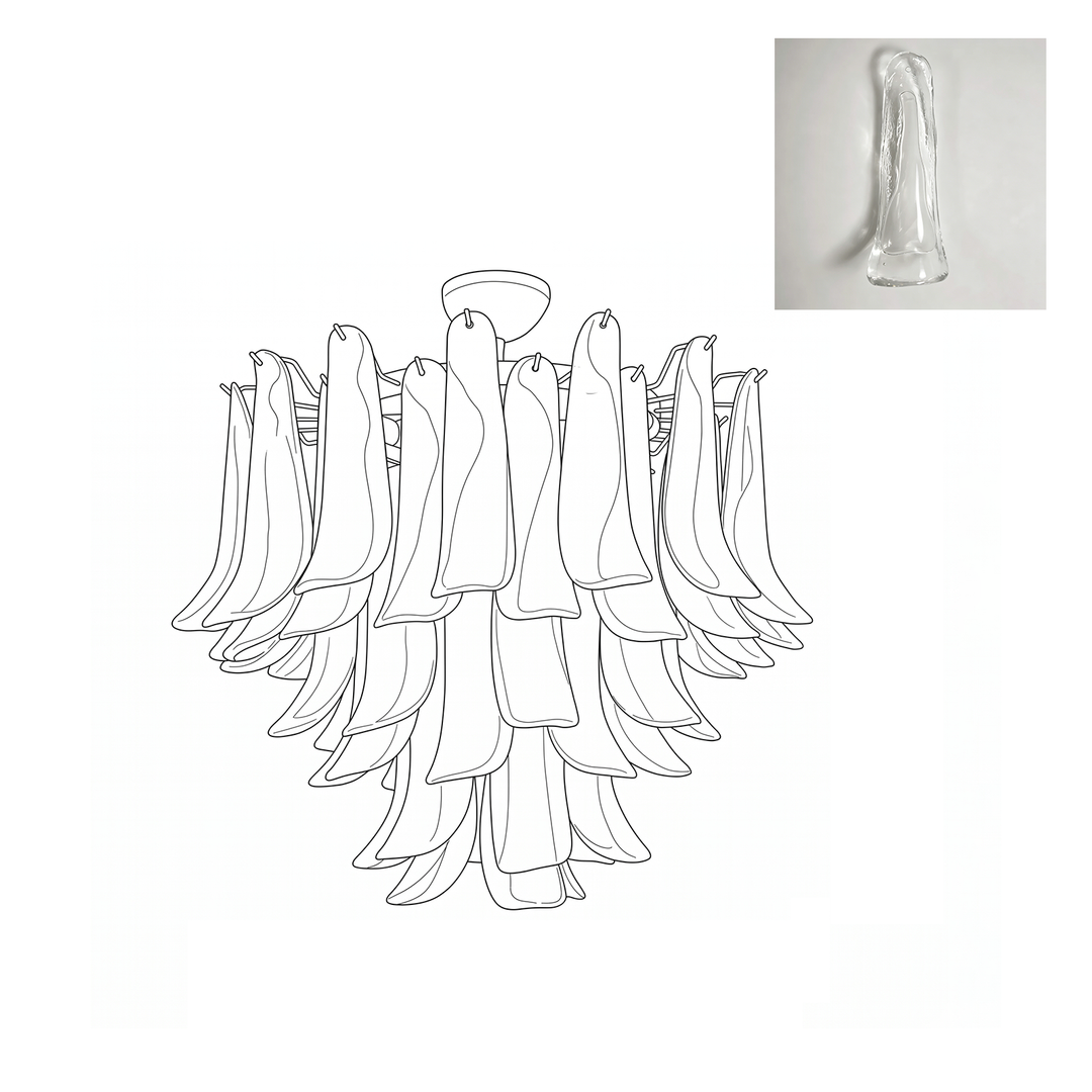 Vintage Murano Petal Glass Ceiling Light