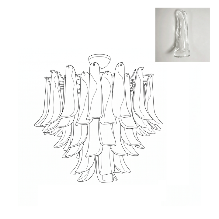 Vintage Murano Petal Glass Ceiling Light