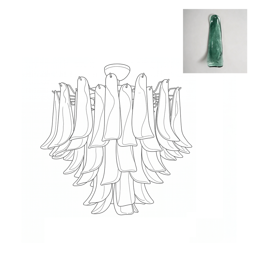 Vintage Murano Petal Glass Ceiling Light