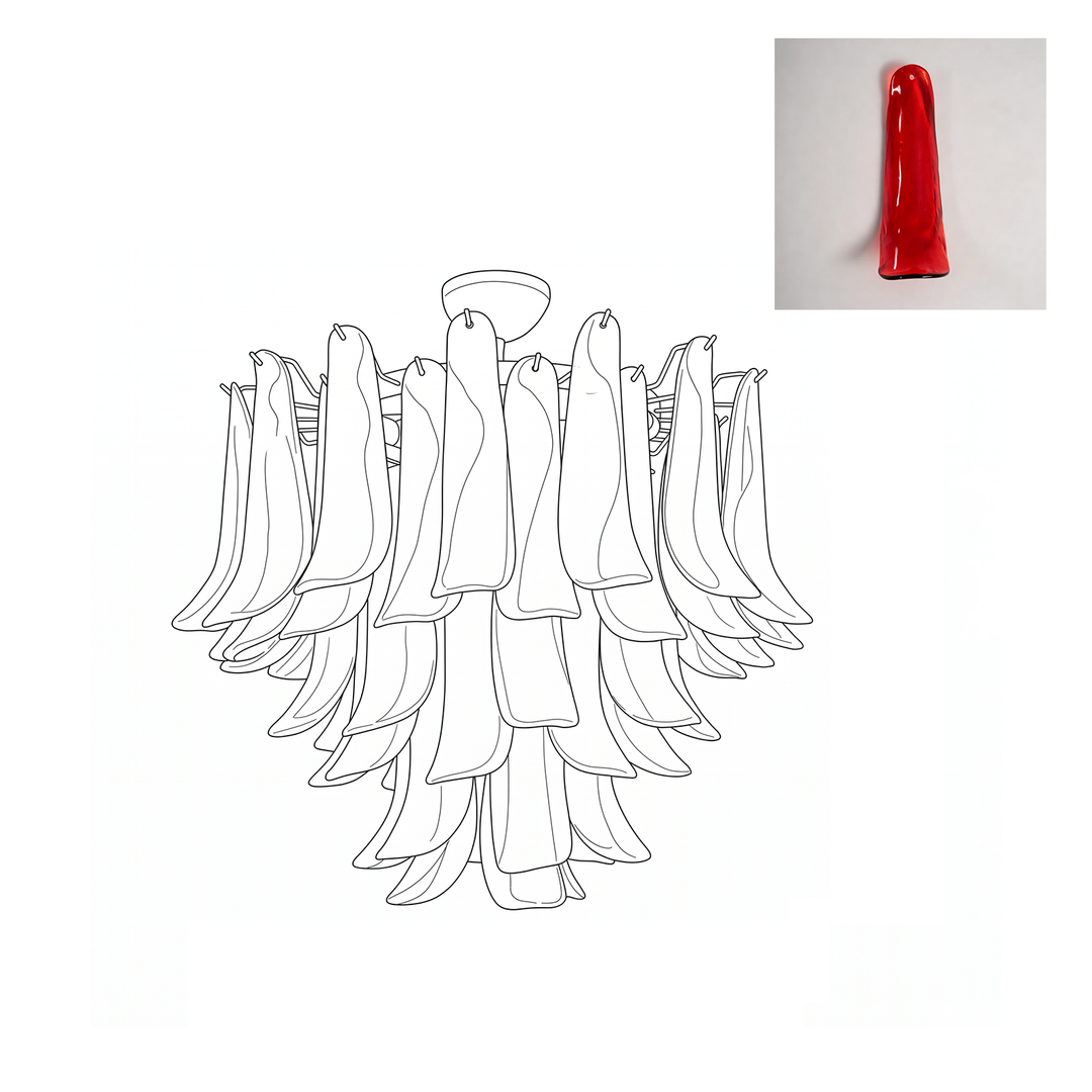 Vintage Murano Petal Glass Ceiling Light