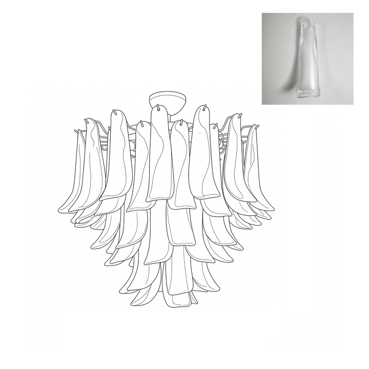 Vintage Murano Petal Glass Ceiling Light
