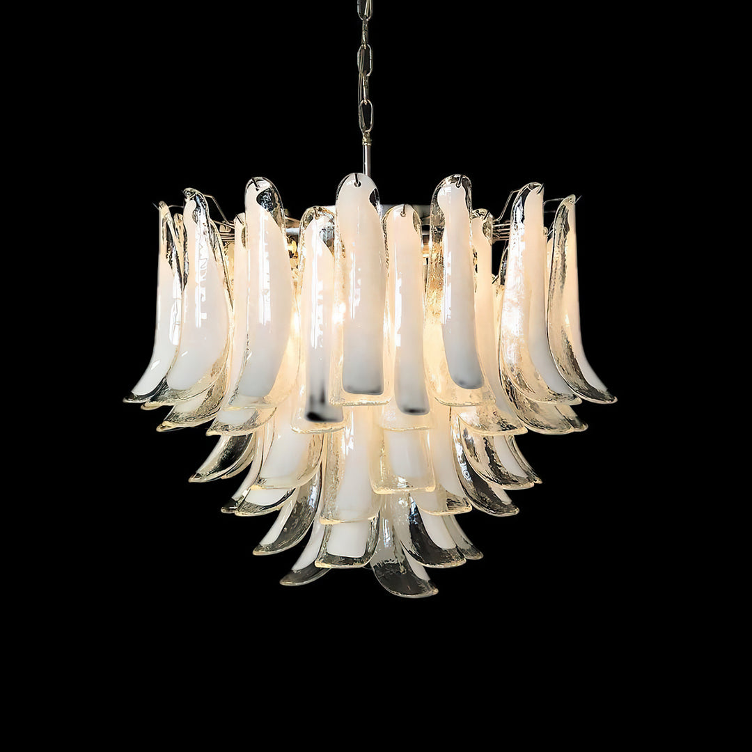 Vintage Murano Petal Glass Chandelier