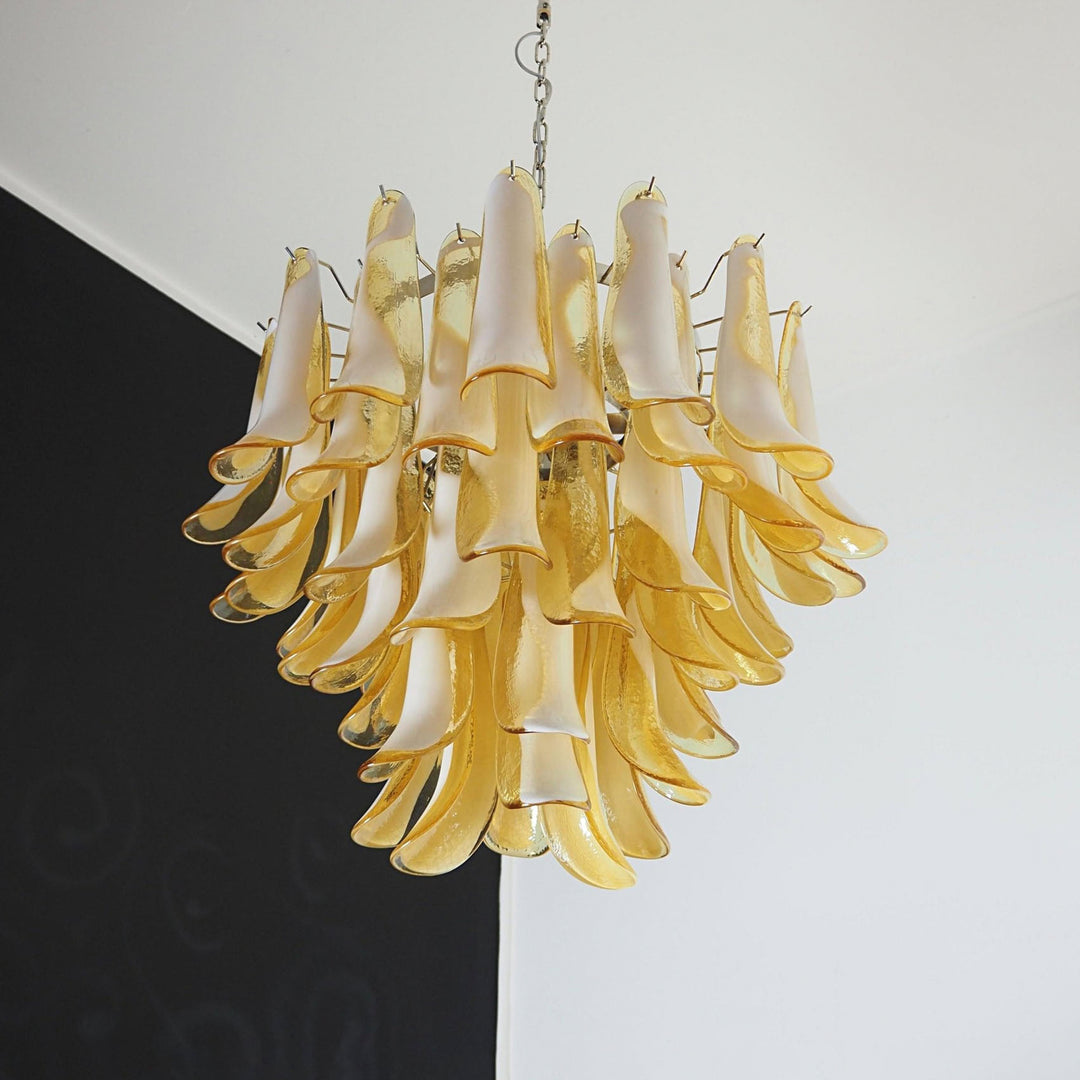Vintage Murano Petal Glass Chandelier