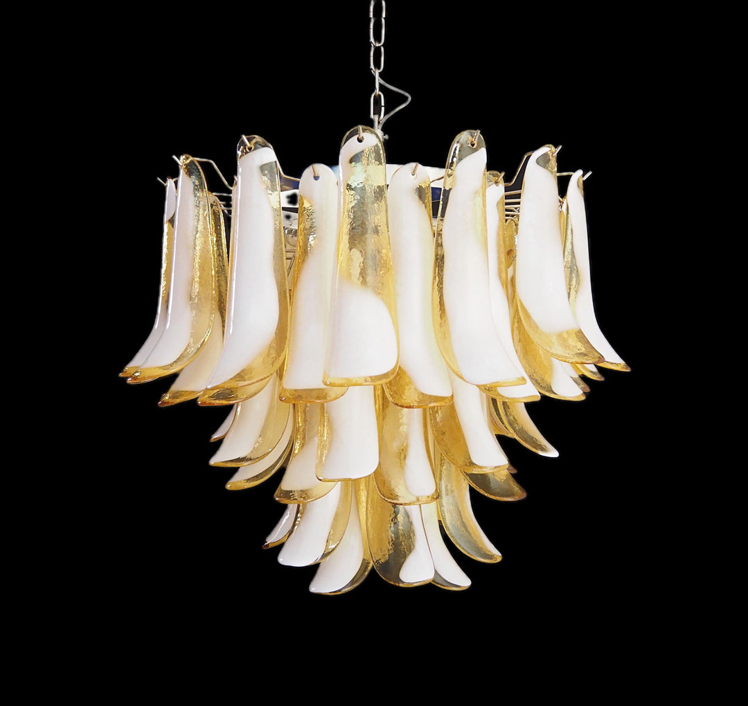 Vintage Murano Petal Glass Chandelier