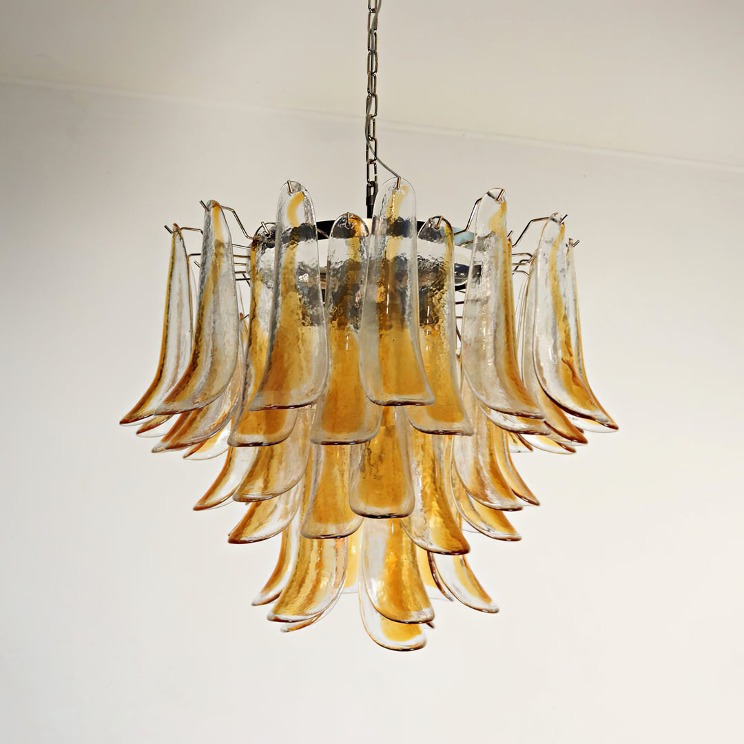 Vintage Murano Petal Glass Chandelier