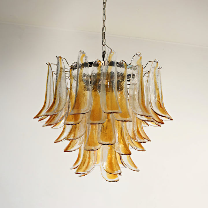 Vintage Murano Petal Glass Chandelier