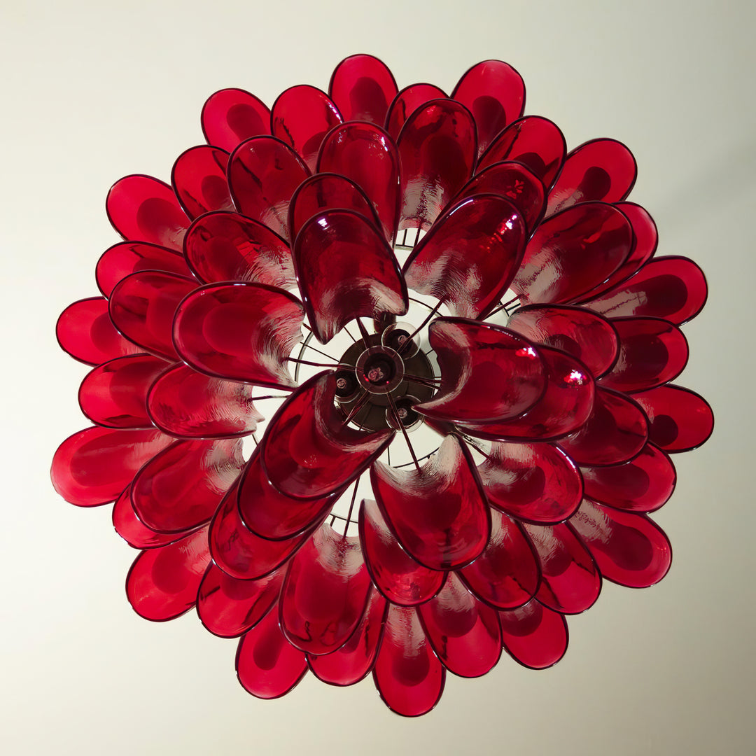 Vintage Murano Petal Glass Chandelier