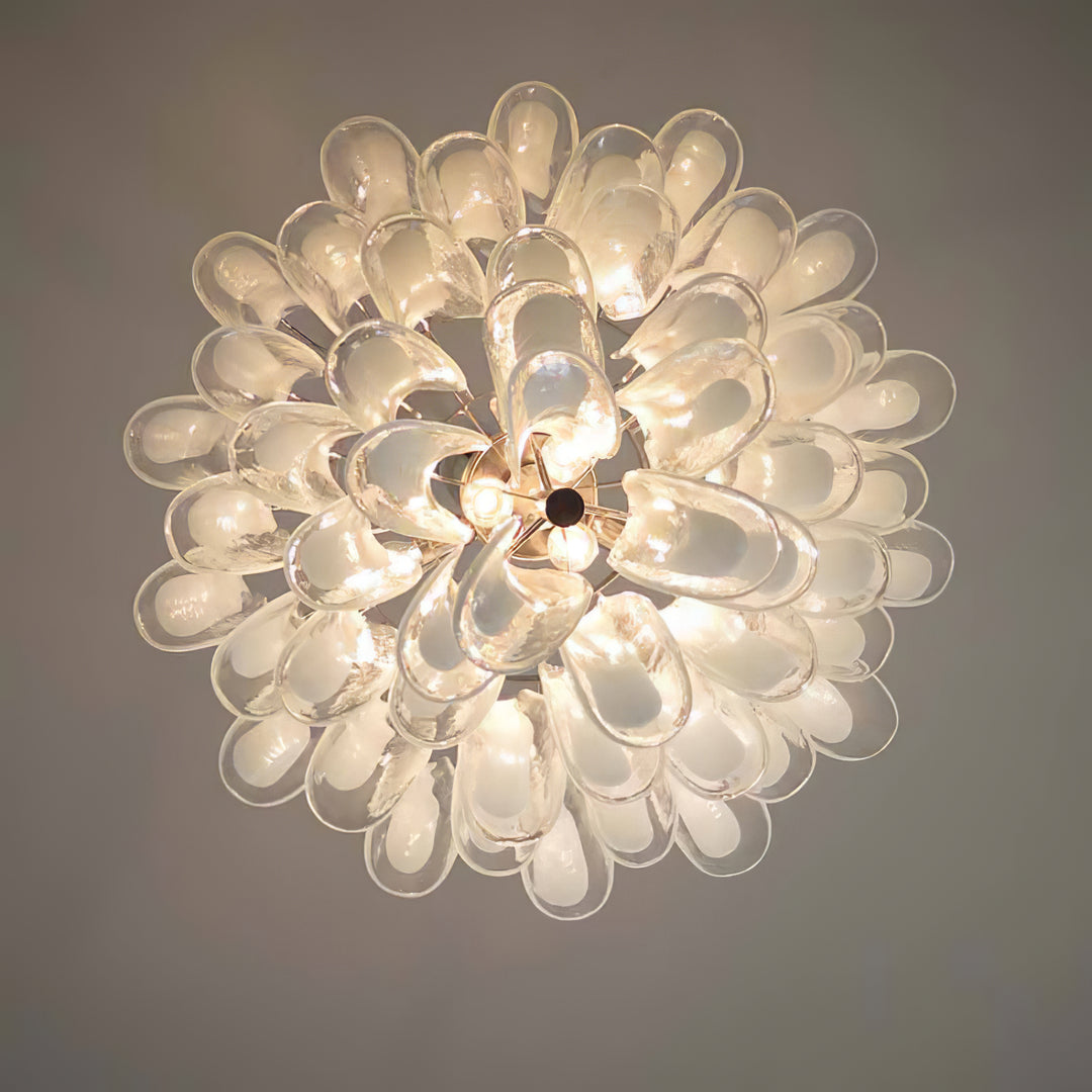 Vintage Murano Petal Glass Chandelier