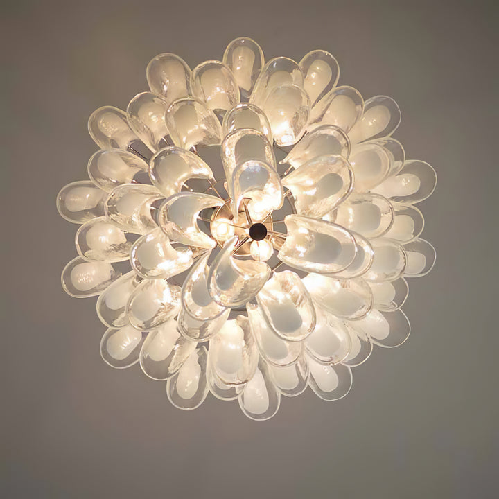 Vintage Murano Petal Glass Chandelier