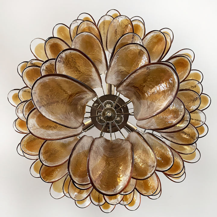 Vintage Murano Petal Glass Chandelier