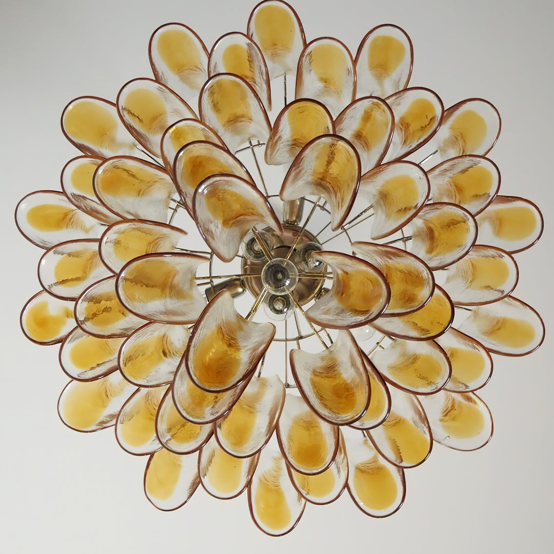 Vintage Murano Petal Glass Chandelier