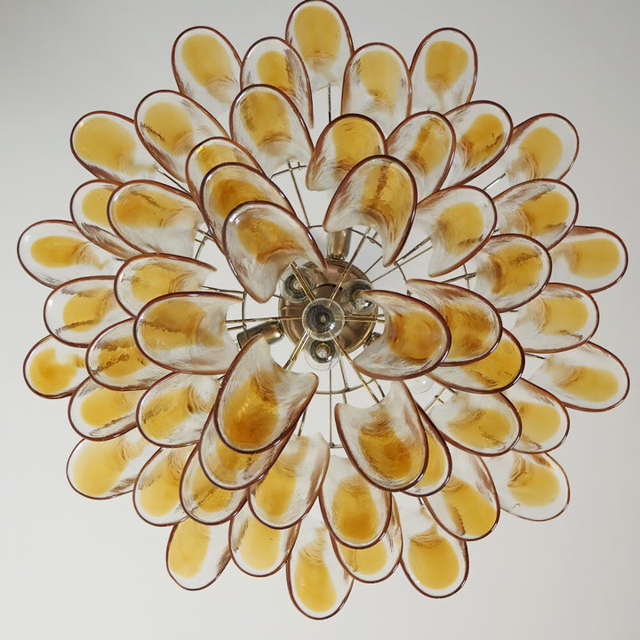 Vintage Murano Petal Glass Chandelier