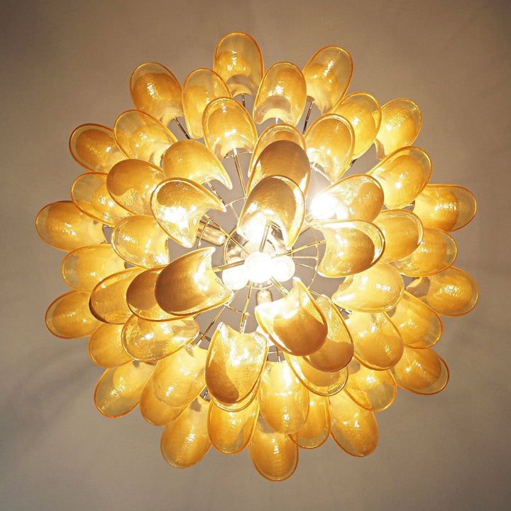 Vintage Murano Petal Glass Chandelier