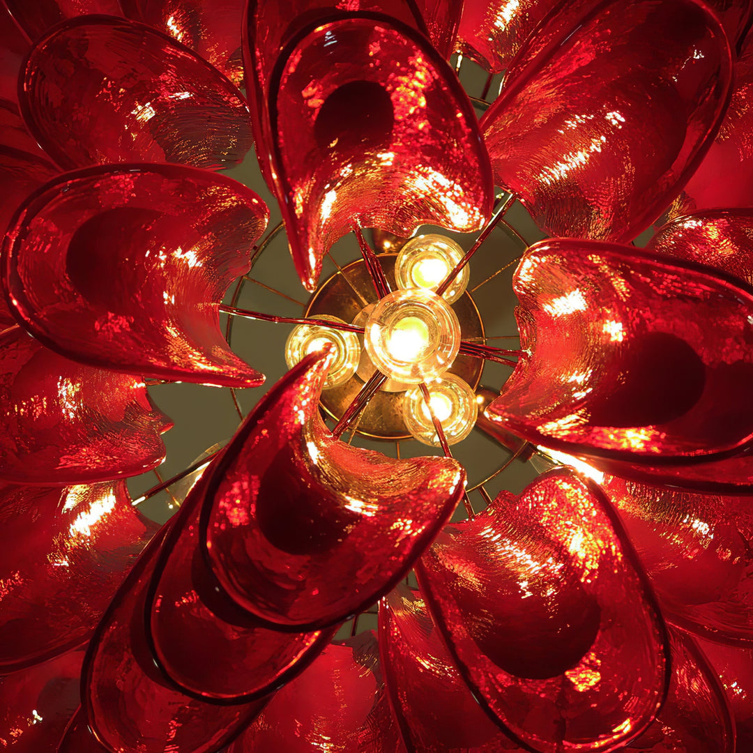 Vintage Murano Petal Glass Chandelier