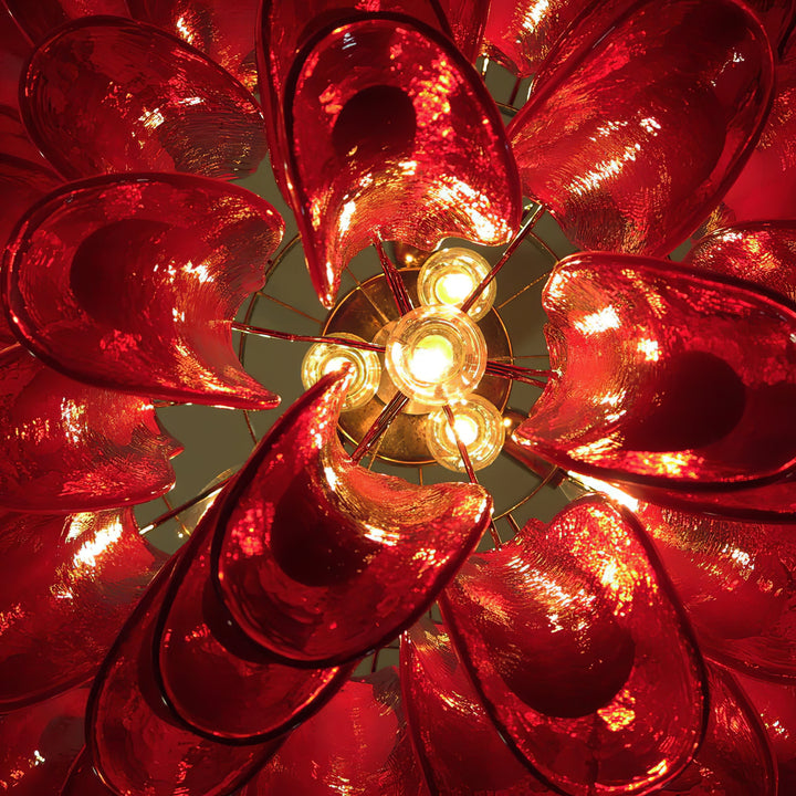 Vintage Murano Petal Glass Chandelier