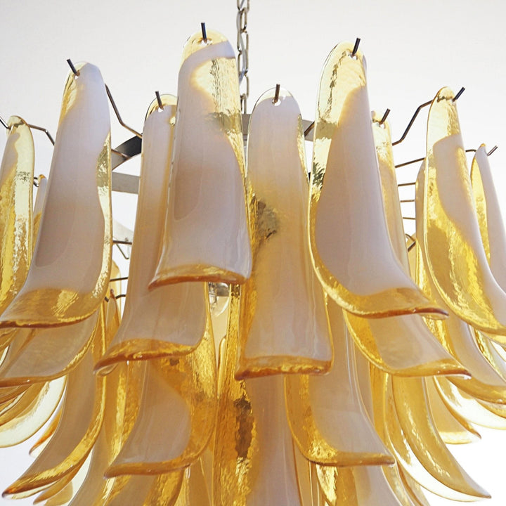 Vintage Murano Petal Glass Chandelier