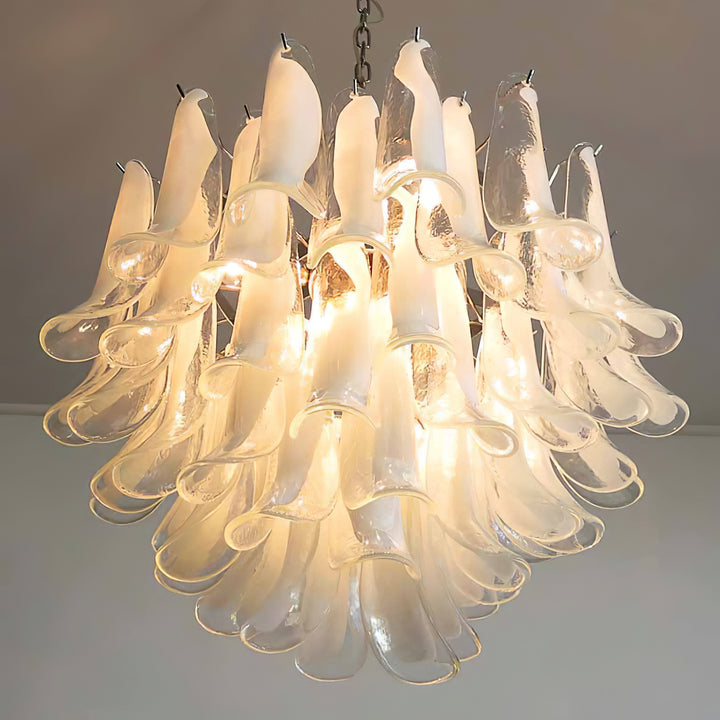 Vintage Murano Petal Glass Chandelier