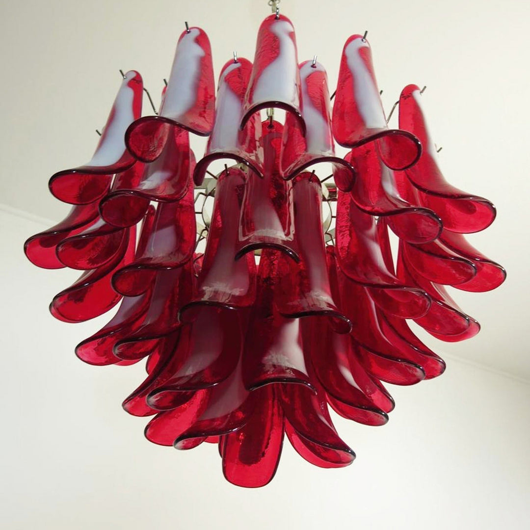 Vintage Murano Petal Glass Chandelier