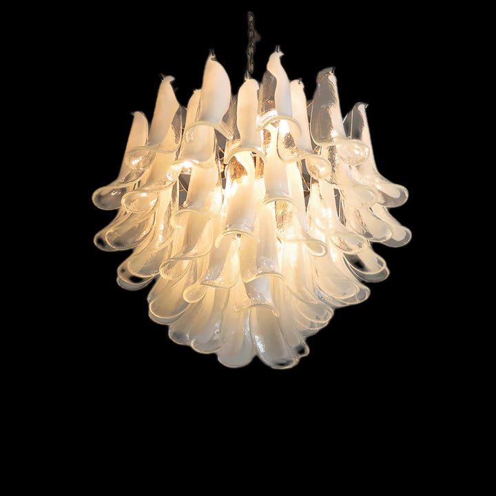 Vintage Murano Petal Glass Chandelier
