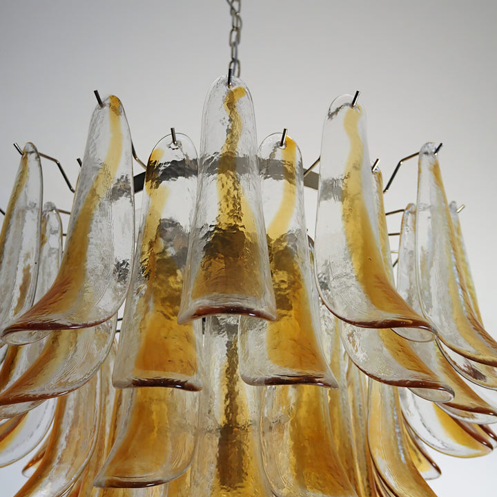 Vintage Murano Petal Glass Chandelier