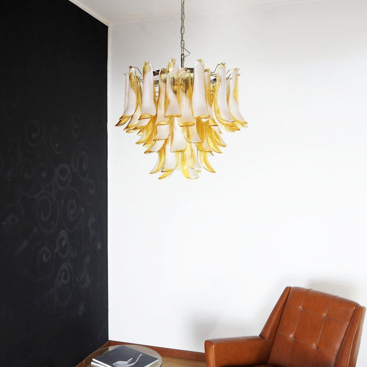 Vintage Murano Petal Glass Chandelier