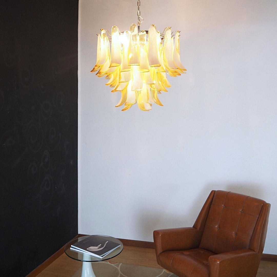 Vintage Murano Petal Glass Chandelier