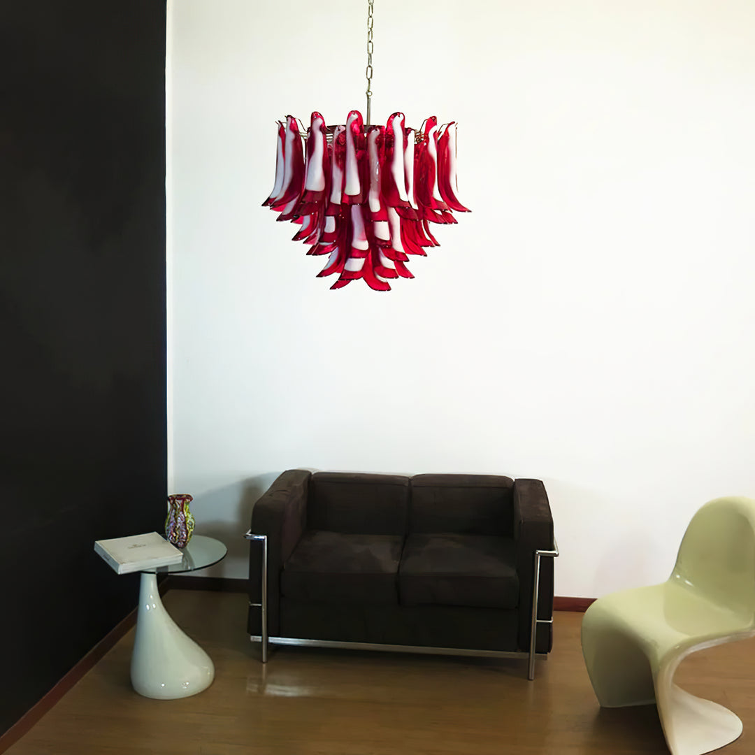 Vintage Murano Petal Glass Chandelier