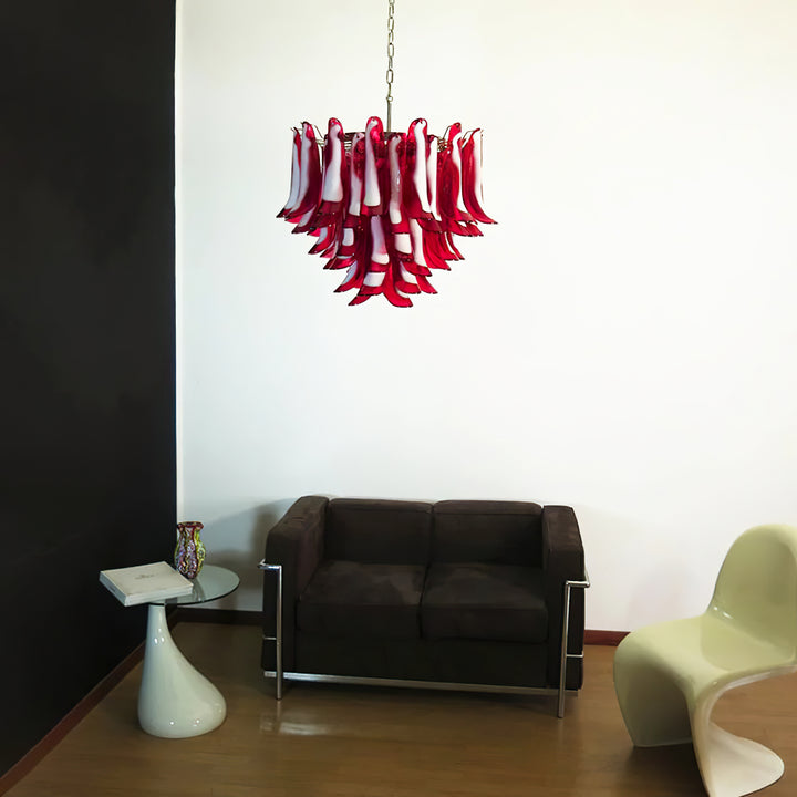 Vintage Murano Petal Glass Chandelier