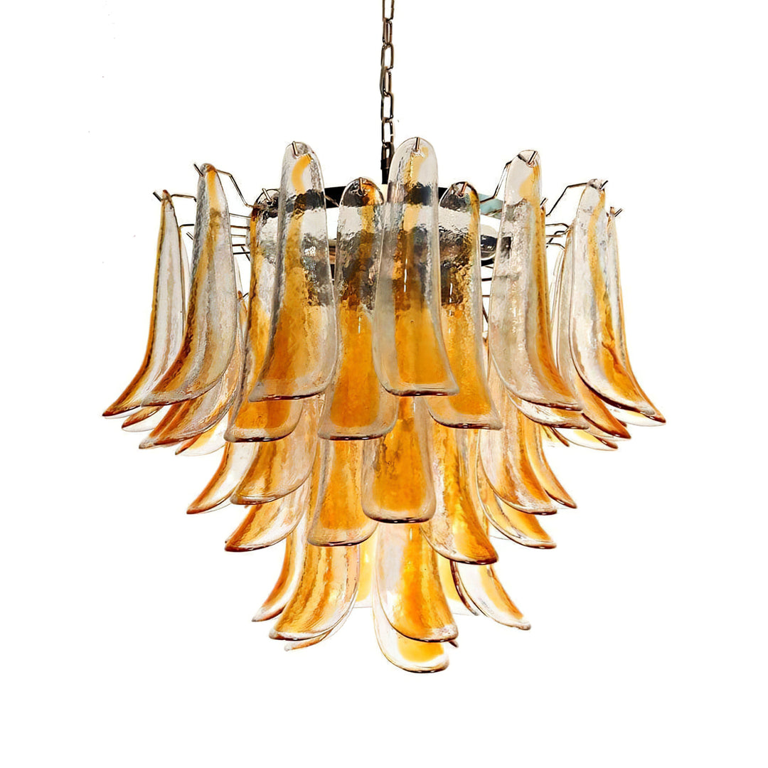 Vintage Murano Petal Glass Chandelier