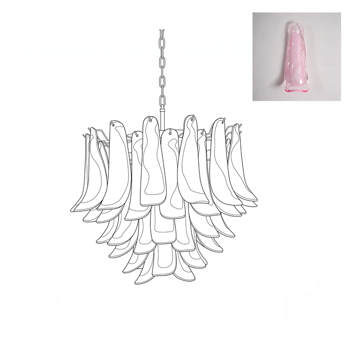 Vintage Murano Petal Glass Chandelier